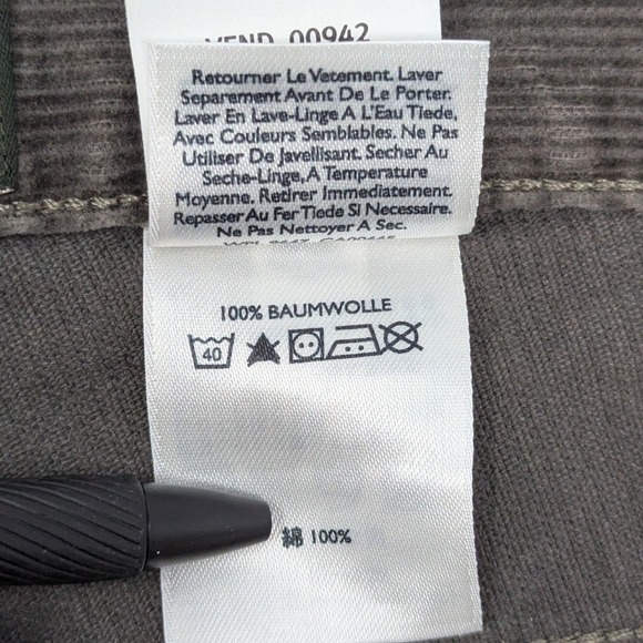 Eddie Bauer Mens Corduroy Pants Grey Straight Leg 100% Cotton 35x30 D3753725 - Picture 9 of 14